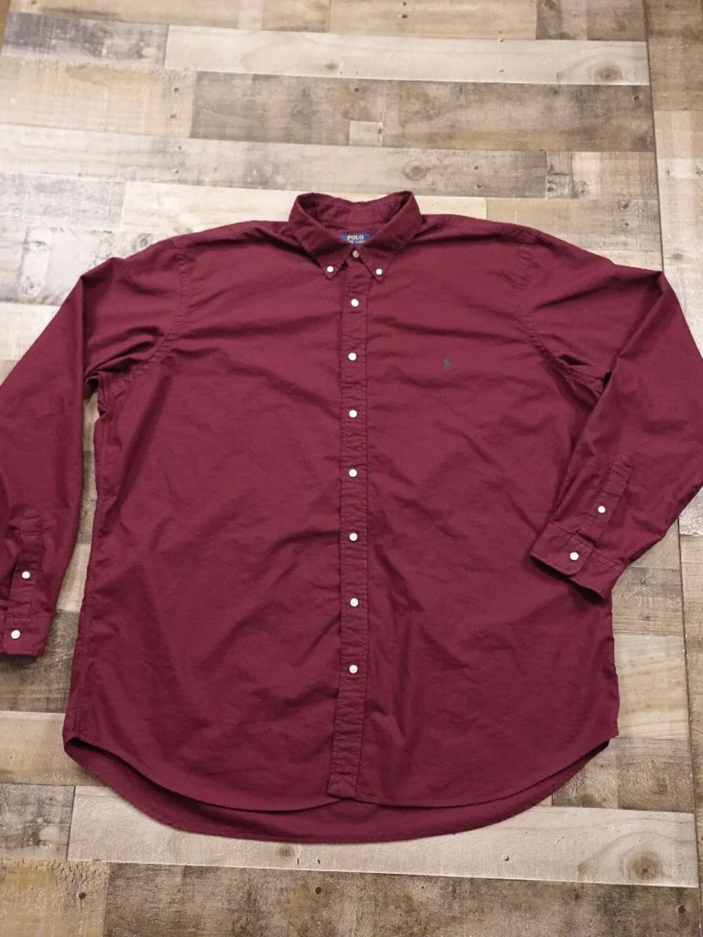 Polo Ralph Lauren Oxford Button Down Shirt Men's 3XLT Burgundy Cotton